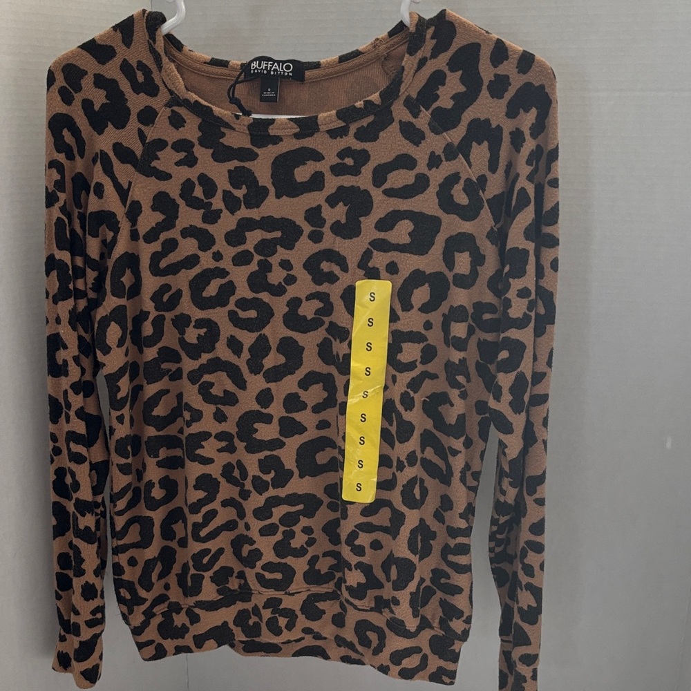 Buffalo David Bitton Brown Leopard Print Sweater
